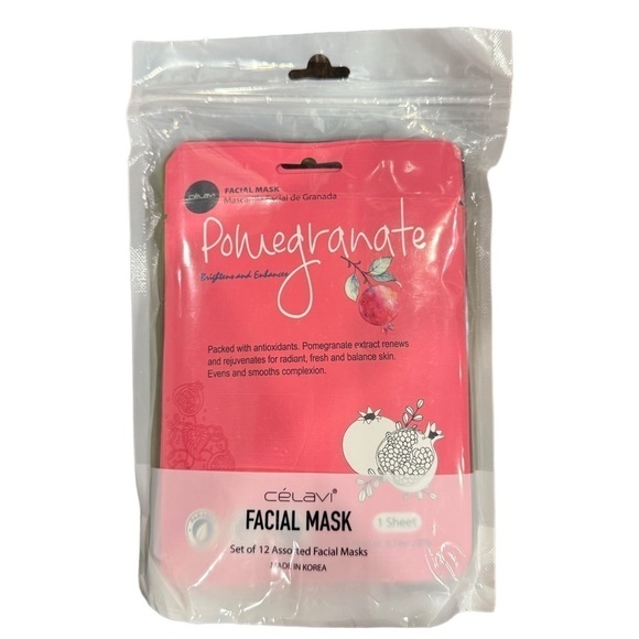 Celavi Face Facial Mask Cucumber Honey Avocado Tea Tree Charcoal Pomegranate NWT - Picture 1 of 3